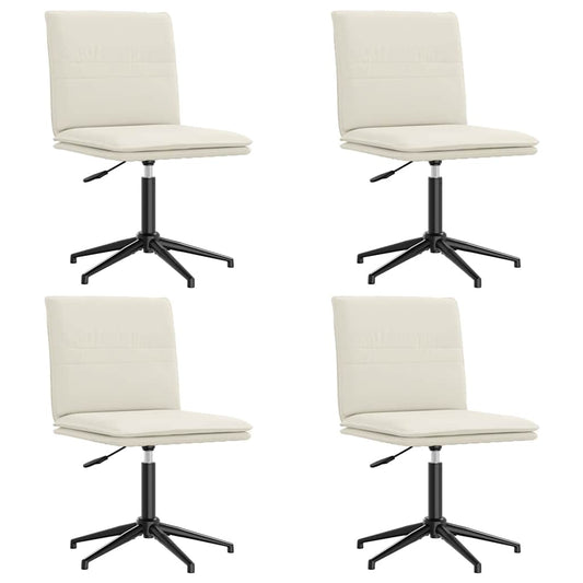 Esszimmerstühle 4 Stk. Creme Samt