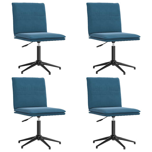 Esszimmerstühle 4 Stk. Blau Samt