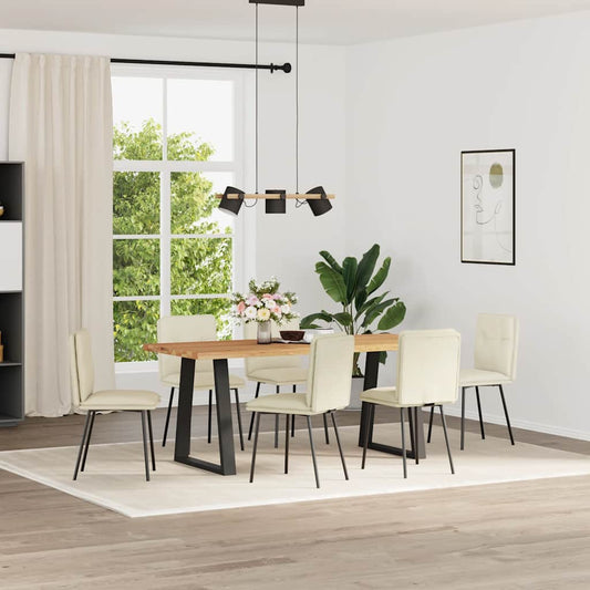 Esszimmerstühle 6 Stk. Creme Samt
