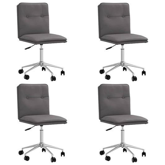 Esszimmerstühle 4 Stk. Grau Kunstleder