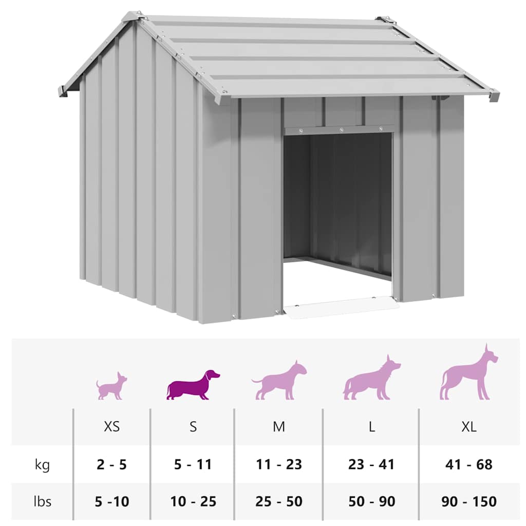 Hundehütte mit Dach 85x107x81 cm Verzinkter Stahl