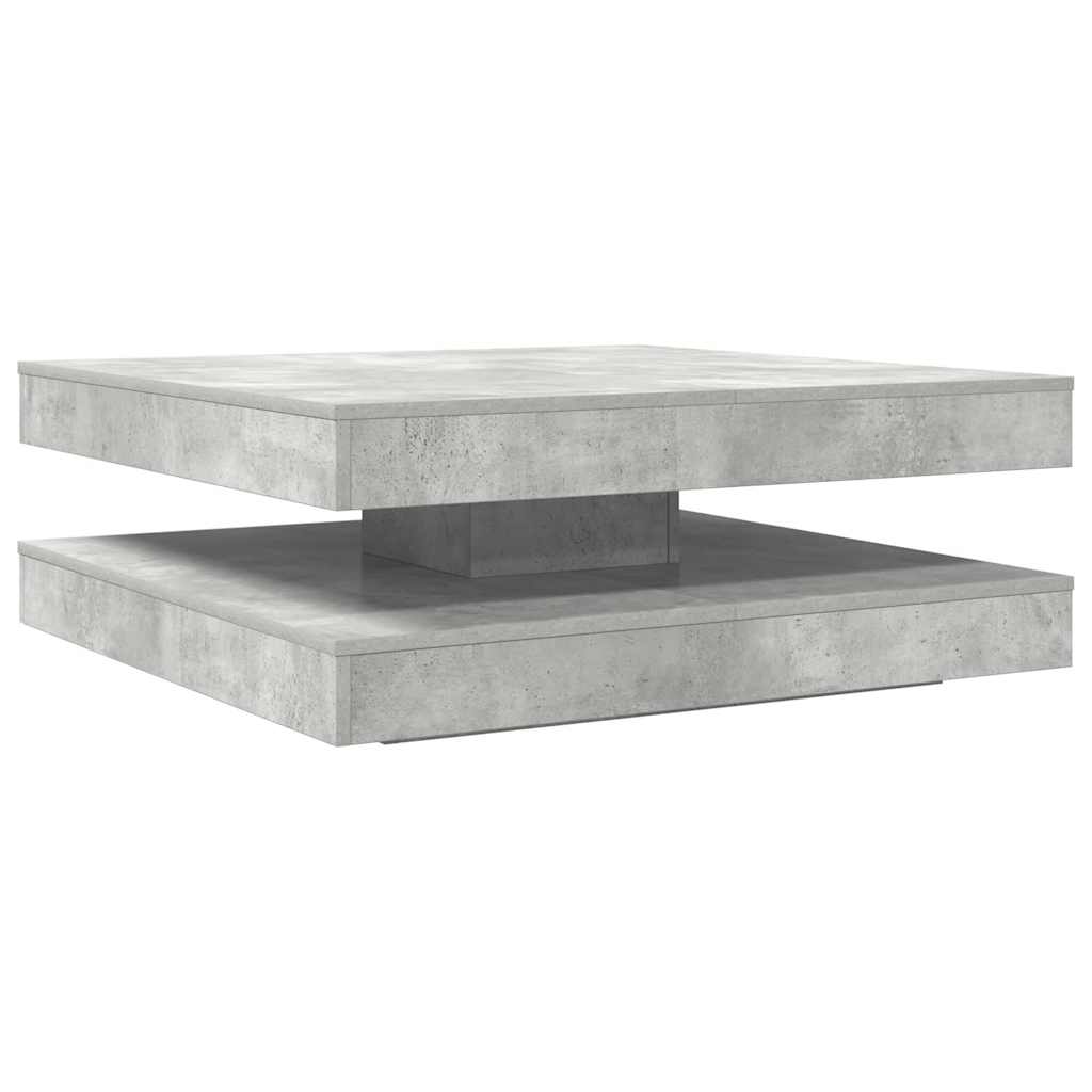 Couchtisch 360-Grad Drehbar Betongrau 90x90x34,5 cm