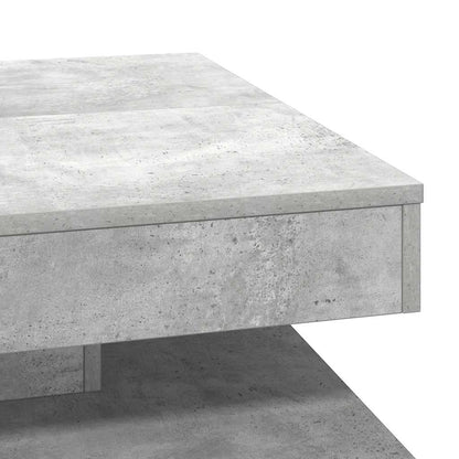 Couchtisch 360-Grad Drehbar Betongrau 70x70x34,5 cm