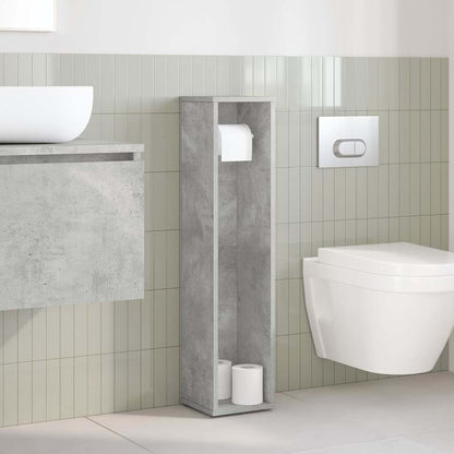 Badezimmerschrank mit Rollenhalter Betongrau 20,5x20x90 cm