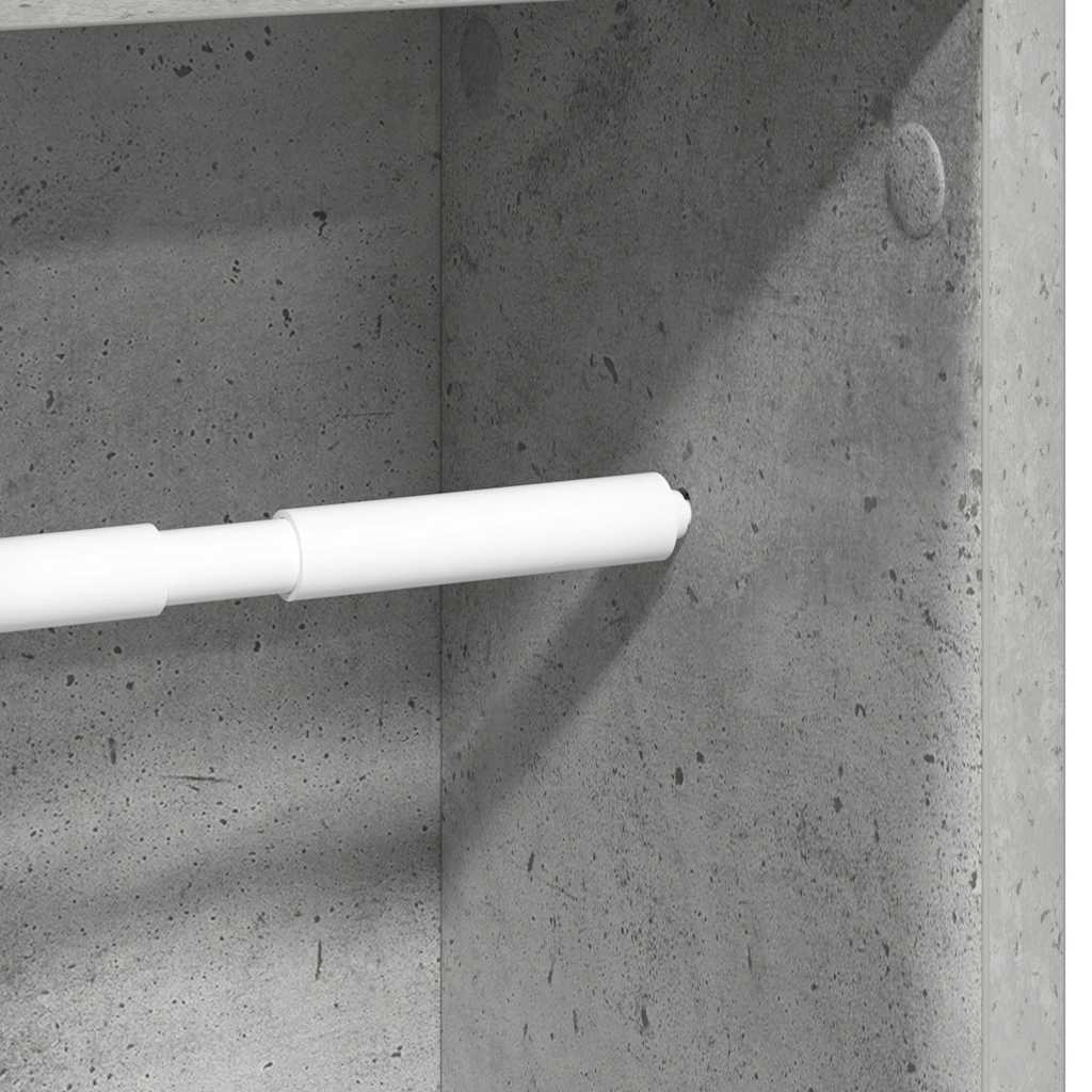 Badezimmerschrank mit Rollenhalter Betongrau 20,5x20x90 cm