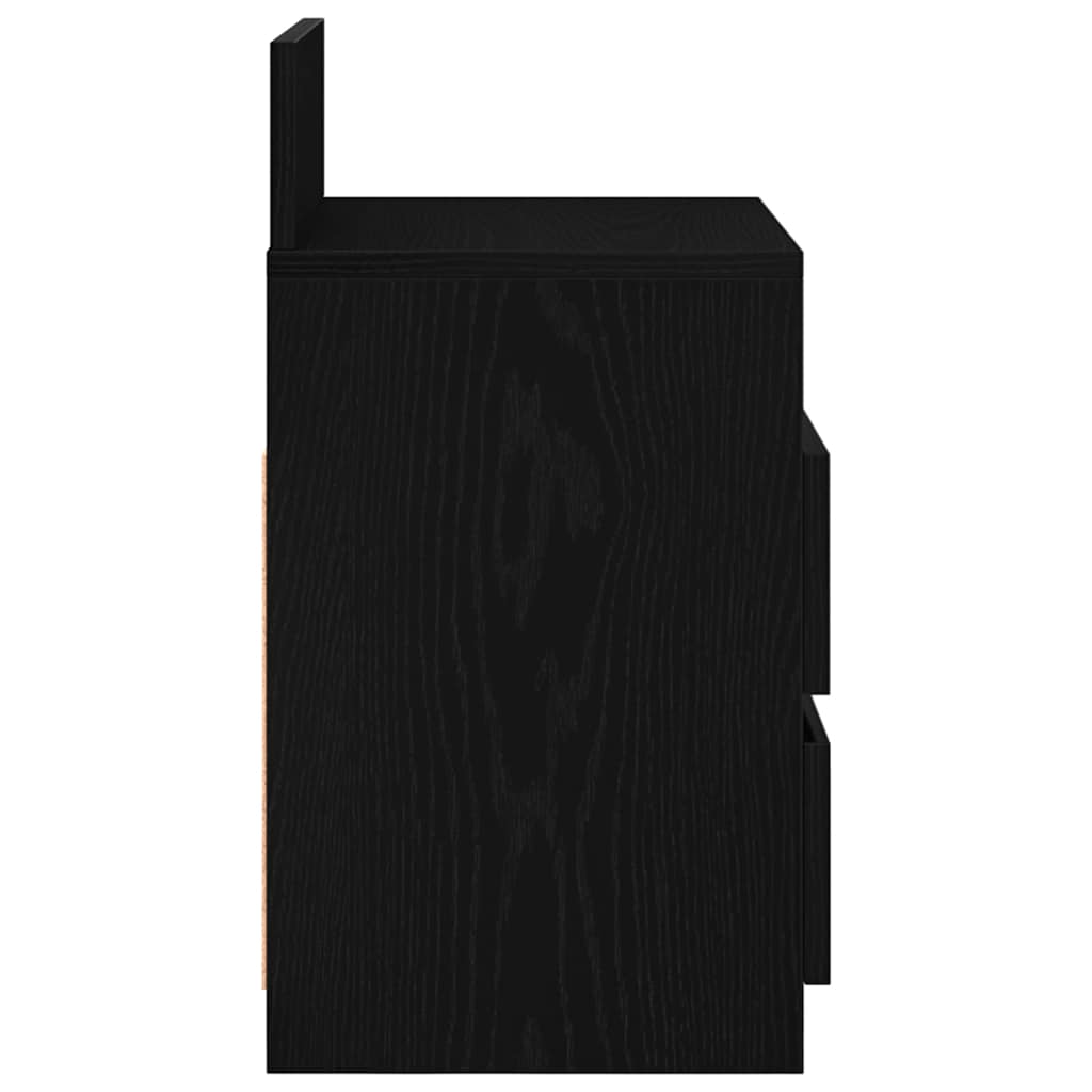 Nachttisch mit 2 Schubladen Schwarz 40x33x60 cm