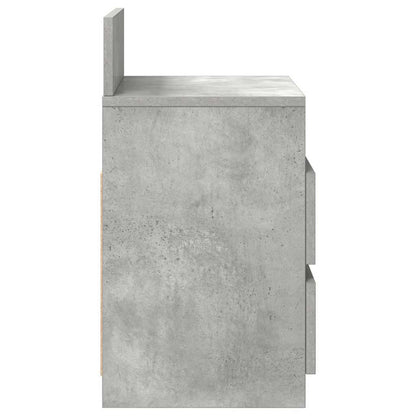 Nachttisch mit 2 Schubladen Betongrau 40x33x60 cm