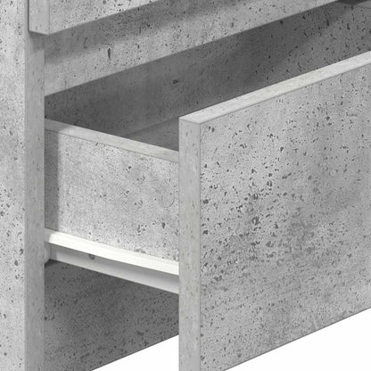 Nachttisch mit 2 Schubladen Betongrau 40x33x60 cm