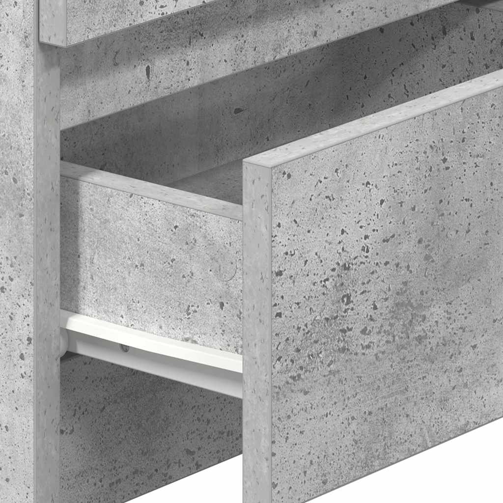 Nachttische 2 Stk. mit 2 Schubladen Betongrau 40x33x60 cm