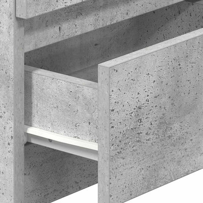 Nachttische 2 Stk. mit 2 Schubladen Betongrau 40x33x60 cm