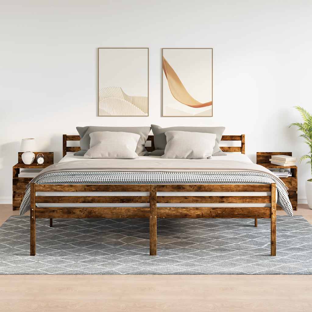 Nachttische 2 Stk. mit 2 Schubladen Räuchereiche 40x33x60 cm