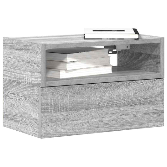 Wand-Nachttische 2 Stk. Grau Sonoma 45x26x28,5 cm