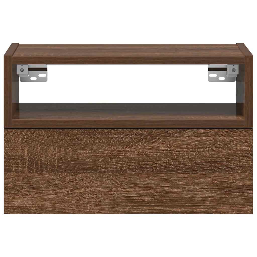 Wand-Nachttische 2 Stk. Braun Eichen-Optik 45x26x28,5 cm