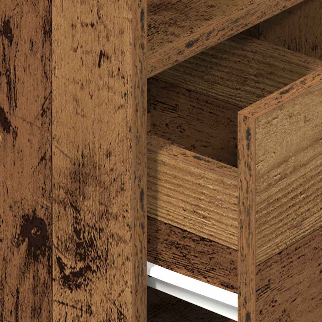 Nachttisch mit Schublade Altholz-Optik 25x31x66 cm