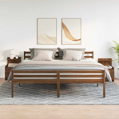 Nachttische 2 Stk. mit 2 Schubladen Braun Eichen-Optik 40x36,5x62 cm