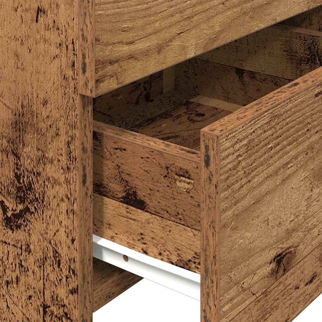 Nachttisch mit 2 Schubladen Altholz-Optik 40x36,5x62 cm