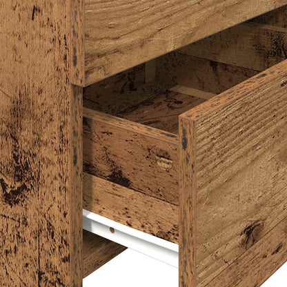Nachttisch mit 2 Schubladen Altholz-Optik 40x36,5x62 cm