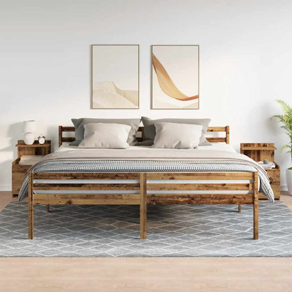 Nachttische 2 Stk. mit 2 Schubladen Altholz-Optik 40x36,5x62 cm