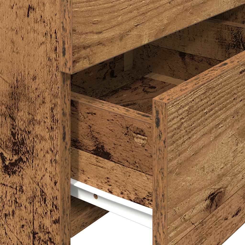 Nachttische 2 Stk. mit 2 Schubladen Altholz-Optik 40x36,5x62 cm
