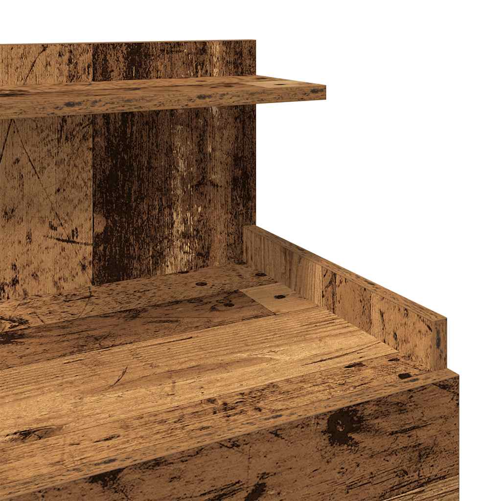 Nachttische 2 Stk. mit 2 Schubladen Altholz-Optik 40x36,5x62 cm