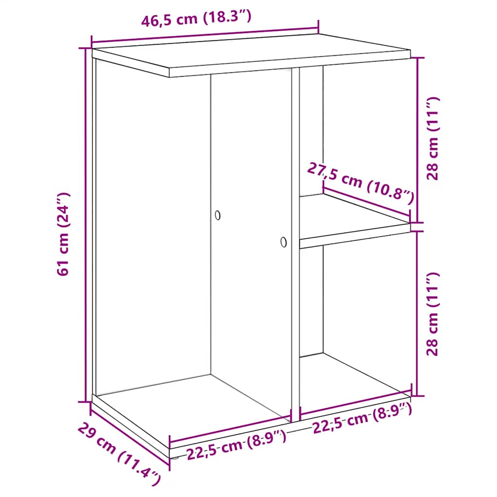 Nachttisch Weiß 46,5x29x61 cm Holzwerkstoff