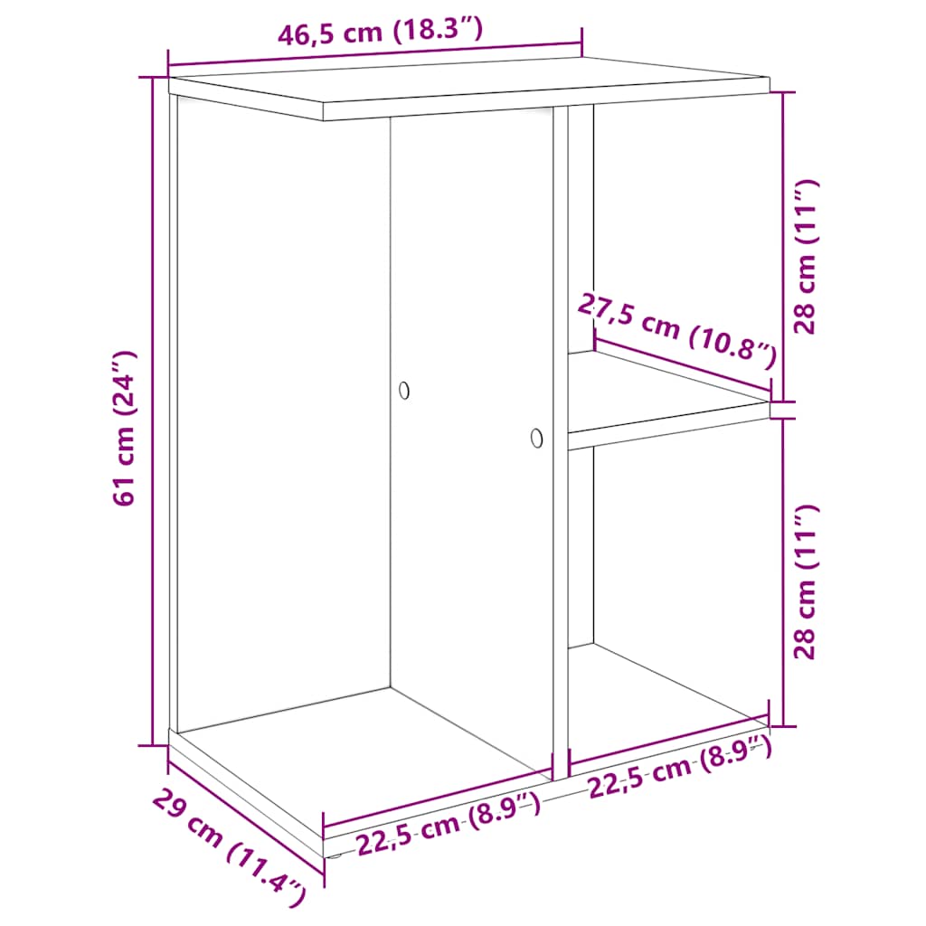 Nachttische 2 Stk. Weiß 46,5x29x61 cm Holzwerkstoff