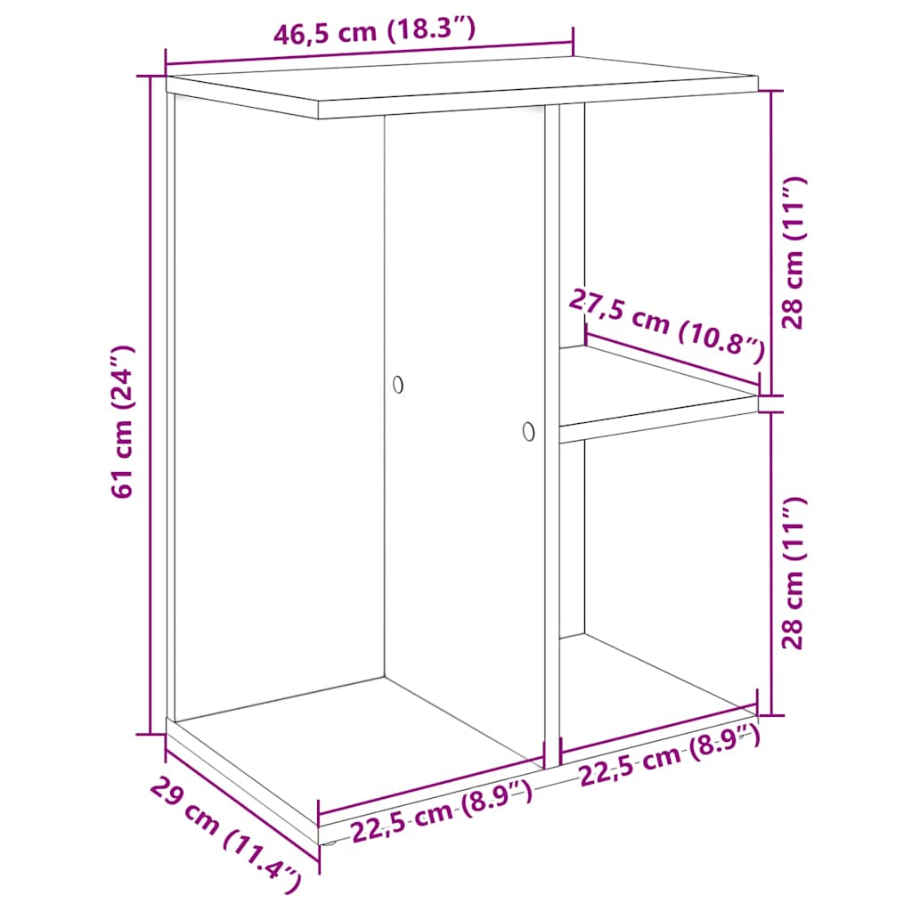 Nachttisch Betongrau 46,5x29x61 cm Holzwerkstoff