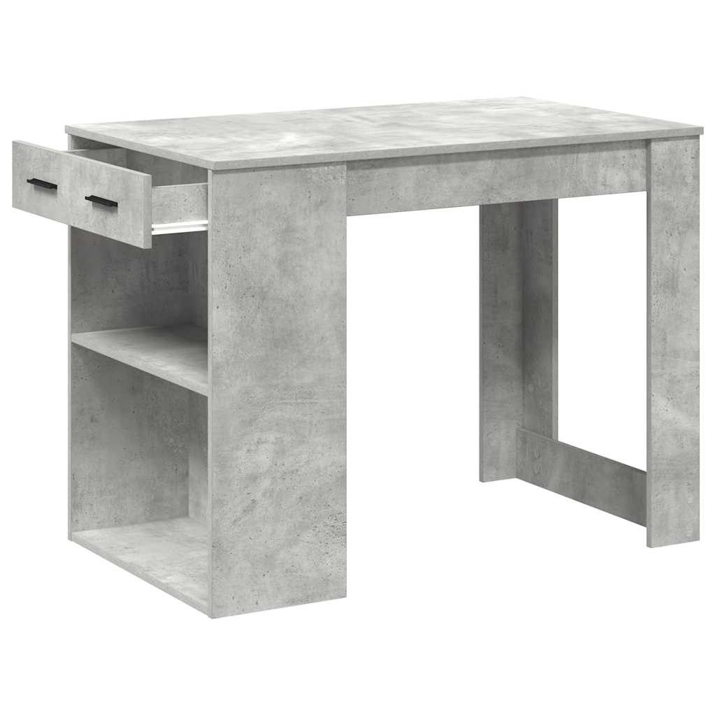 Schreibtisch mit Schubladen und Ablage Betongrau 102x62x77,5 cm