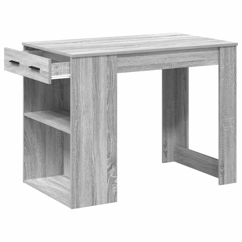 Schreibtisch mit Schubladen Ablage Grau Sonoma 102x62x77,5 cm