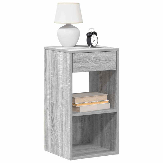 Nachttische mit Schublade 2 Stk. Grau Sonoma 35x34x66,5 cm