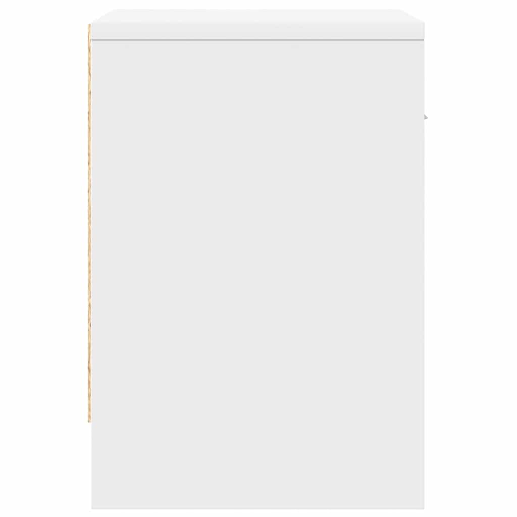 Nachttische 2 Stk. mit Schublade Weiß 39x28x41 cm