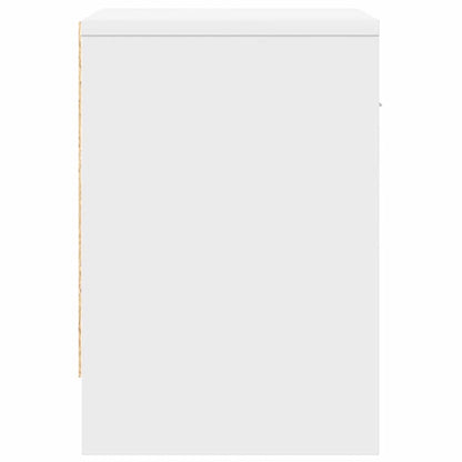 Nachttische 2 Stk. mit Schublade Weiß 39x28x41 cm