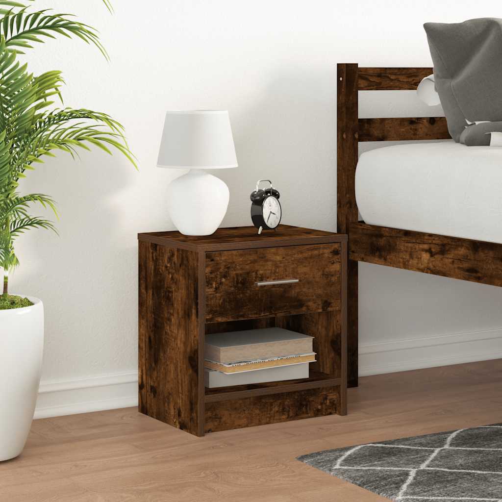 Nachttisch mit Schublade Räuchereiche 39x28x41 cm