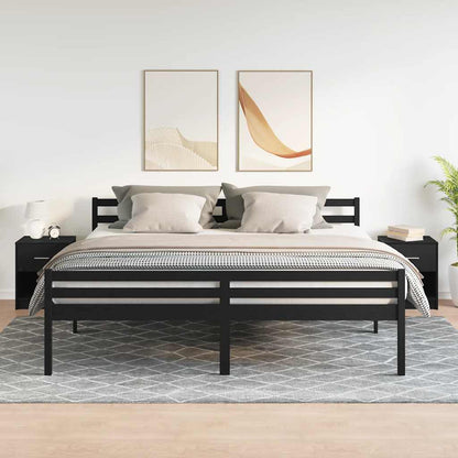 Nachttische 2 Stk. mit Schublade Schwarz 40x34x50 cm