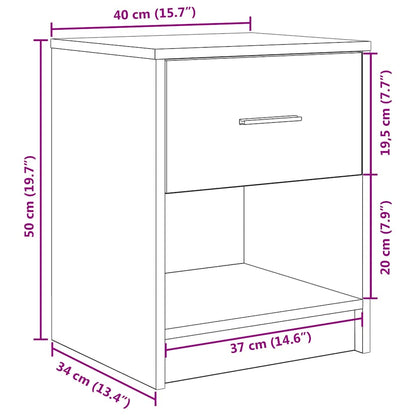 Nachttisch mit Schublade Betongrau 40x34x50 cm