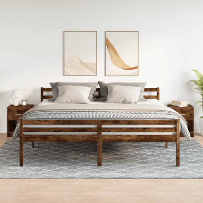 Nachttische 2 Stk. mit Schublade Räuchereiche 40x34x50 cm