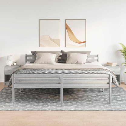 Nachttische 2 Stk. mit Schublade Grau Sonoma 40x34x50 cm