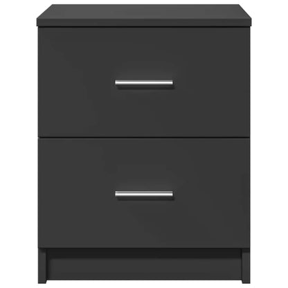 Nachttische 2 Stk. mit 2 Schubladen Schwarz 40x36x50 cm