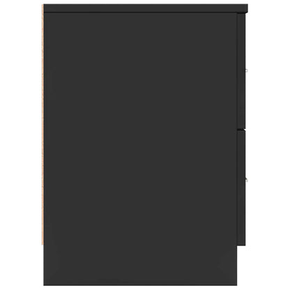 Nachttische 2 Stk. mit 2 Schubladen Schwarz 40x36x50 cm