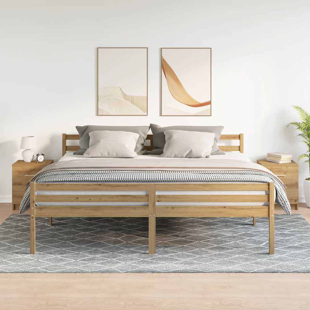 Nachttische 2 Stk. mit 2 Schubladen Artisan-Eiche 40x36x50 cm