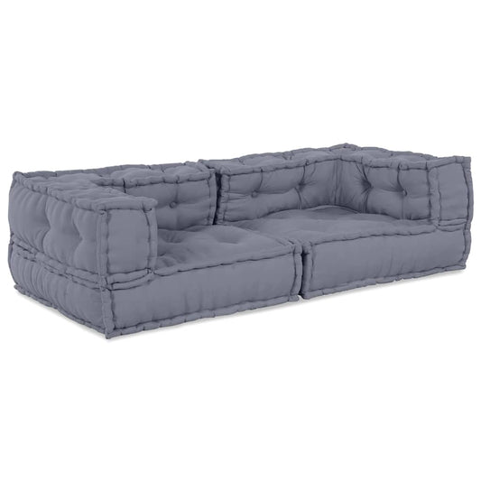 Modulares Sofa 2 pcs Grau 140 x 70 x 36 cm Stoff
