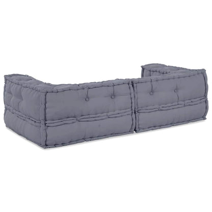 Modulares Sofa 2 pcs Grau 140 x 70 x 36 cm Stoff