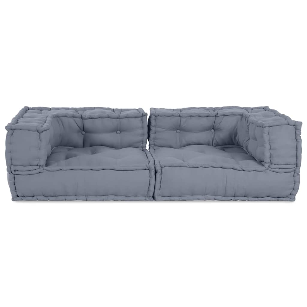 Modulares Sofa 2 pcs Grau 140 x 70 x 36 cm Stoff