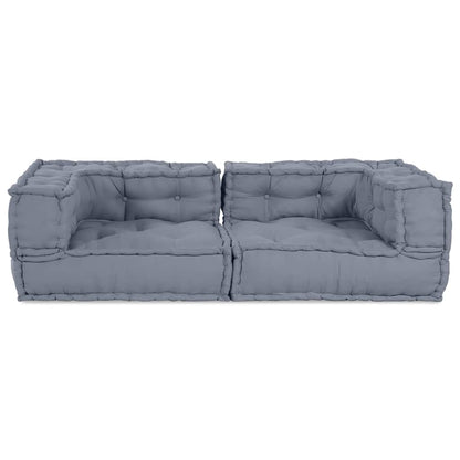 Modulares Sofa 2 pcs Grau 140 x 70 x 36 cm Stoff