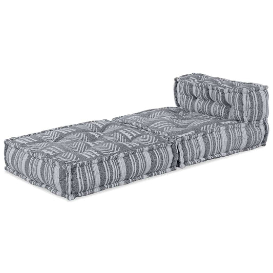 Modulares Sofa Gestreift Grau 70 x 70 x 54 cm Stoff