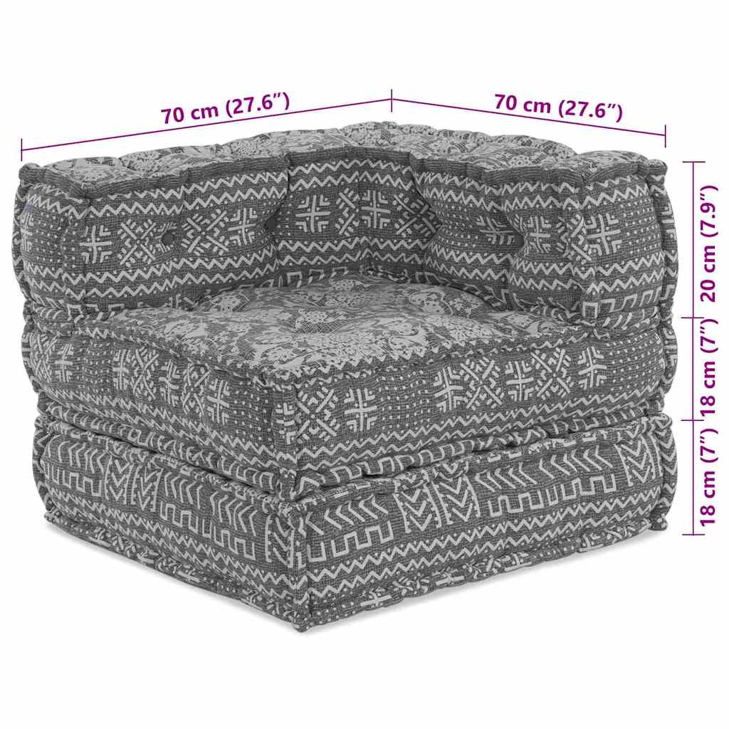 Modulares Sofa Geometrisch Hellgrau 70 x 70 x 54 cm Stoff