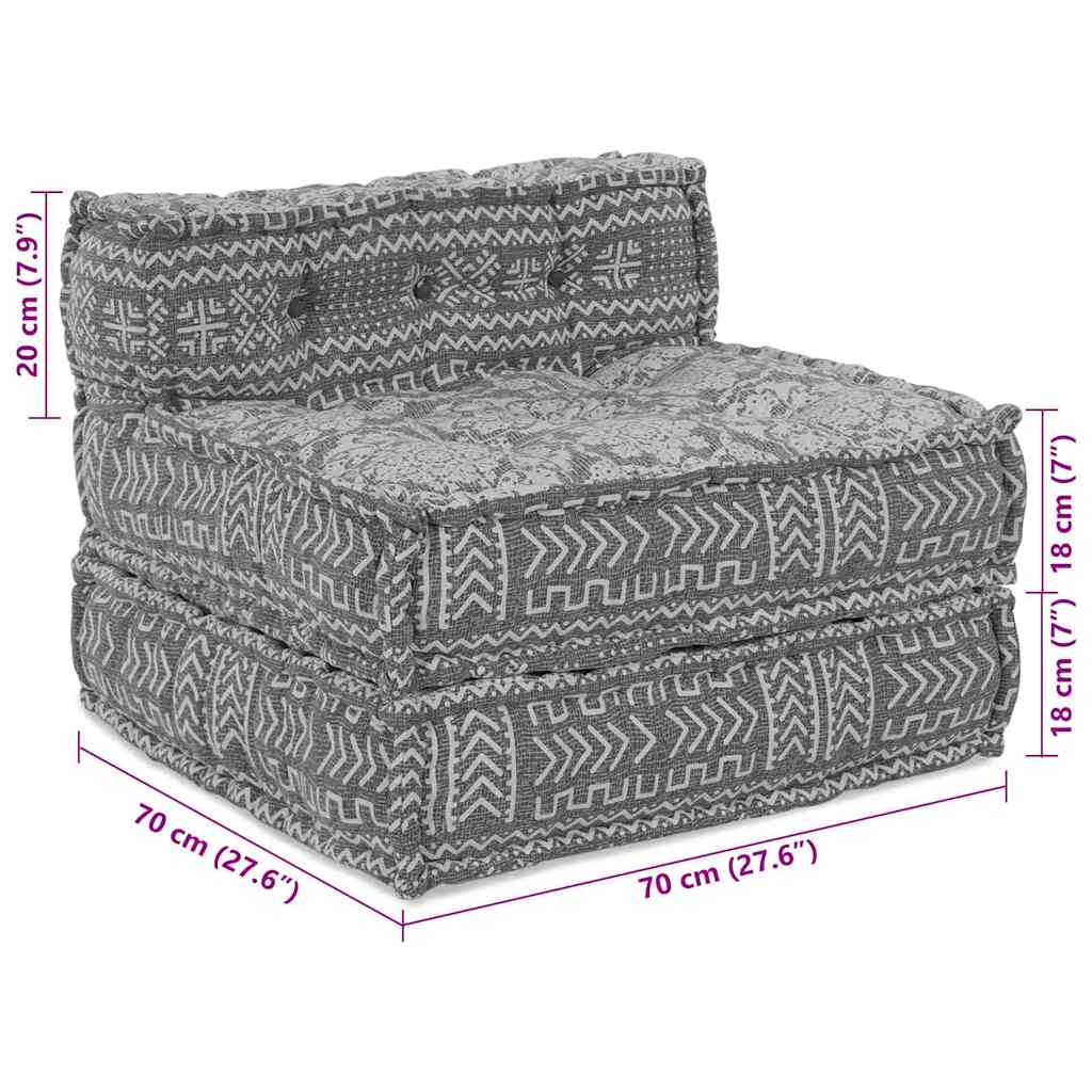 Modulares Sofa Geometrisch Hellgrau 70 x 70 x 54 cm Stoff