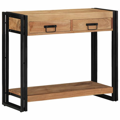 Konsolentisch mit Regal Braun 90 x 33 x 75 cm Massivholz Akazie