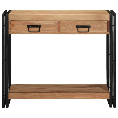 Konsolentisch mit Regal Braun 90 x 33 x 75 cm Massivholz Akazie