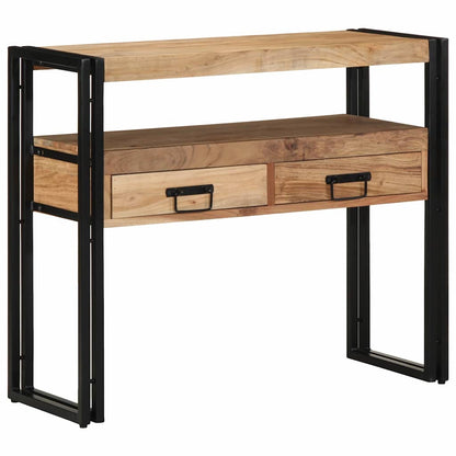 Konsolentisch mit Regal Braun 90 x 33 x 75 cm Akazie Massivholz